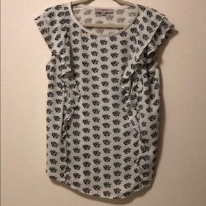 LOFT Top with Ruffle Sleeve